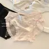 Bragas Sexis de Satén Pure Desire para Mujer Entrepierna de Seda de Morera Aspecto Elevado Ropa Interior para Dama Braguita de Encaje Francés con Lazo