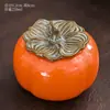 Tarro de Té de Caqui Tarro Dulcero Caqui Ruyi Cerámica Tarro Pequeño Tarro Sellado de Caqui Tarro de Dulces de Boda Regalo de Mano