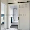 Puerta de Granero sin Pintar para Sala de Estar y Baño Riel Colgante de Madera Maciza Puerta Corredera de Panel Recto Compuesto de Madera Maciza Minimalista Moderno