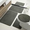 Alfombra Absorbente para Baño Amazon Felpudo para Inodoro Juego de Tres Piezas para Baño Felpudo para Piso Alfombrilla en Forma de U para Inodoro Felpudo Antideslizante