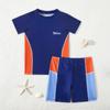 Novo Fato de Banho Dividido com Proteção Solar Estampa de Desenho Animado Fofo Roupa de Banho Infantil para Praia e Spa