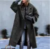 Primavera 2024 Nuevo Ropa Femenina Transfronteriza Europea y Americana Amazon Casual Largo Color Sólido Cálido Abrigo de Lana