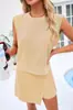 Traje Informal de Moda de Color Sólido para Comercio Exterior Transfronterizo para Mujer Verano 2025 Nuevo Conjunto de Dos Piezas de Camiseta de Manga Corta y Pantalón de Tres Cuartos de Algodón Puro
