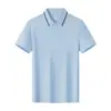 Polos de Manga Corta de Algodón Puro de Gama Alta, Uniformes Grupales Personalizados, Ropa de Trabajo, Camisetas de Manga Corta para Hombre con Logo Impreso y Cuellos Bordados