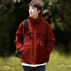 Chaqueta 2025 para Hombres y Mujeres en Otoño e Invierno Exterior Forro de Terciopelo Chaqueta Holgada con Capucha Cortavientos e Impermeable Chaqueta para Montañismo