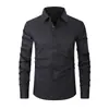 Camisa de algodón a cuadros de manga larga para hombre, nueva camisa de negocios de talla grande en color liso, oferta transfronteriza de Amazon, primavera.