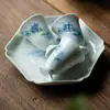 Gusano de Porcelana Flor de Estrella Pintada a Mano Taza Alta Taza Maestra de Cerámica Taza Alta Juego de Té Kung Fu Taza Individual para Té