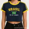 Camiseta de Manga Corta de Verano para Mujer 2026 Amazon Aliexpress Brasil Camiseta de Manga Corta Mundial Y2K Mayoreo
