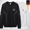 Moletom com forro de fleece masculino, estilo outono e inverno, gola redonda, manga longa, corte solto, top casual versátil, sem capuz