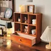 Estantería de escritorio simple de varios niveles para almacenamiento, estante de almacenamiento de escritorio para sala de estar, portavasos, gabinete de rejilla multi-compartimento para el hogar montado en la pared