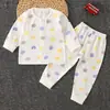 Roupa de Outono para Bebê conjunto Primavera e Outono Algodão Roupas para Ar Condicionado Roupa Íntima Longa para Bebê Roupa Íntima para Recém-nascido Cardigan Pijama Infantil