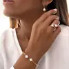 Nuevo Set de Joyería Transfronterizo Europeo y Americano con Diseño de Perla Abierta, Pendientes, Anillos y Pulseras de Estilo Exquisito y Elegante para Mujeres