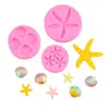 Conjunto Série Oceano Molde de Silicone para Bolo de Fondant Ferramentas de Confeitaria de Chocolate DIY Molde de Argila Ultraleve