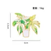 Folhas de Planta Verde Tropical Ímã de Geladeira de Metal Flores Simuladas Ímã de Planta Perene em Vaso Ímã de Geladeira Presente de Viagem