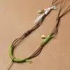 Cordón Colgante para Collar de Cera de Abeja Estilo Tíbet, Cordón Trenzado Hecho a Mano de Cuero con Nudo Vajra de Colores, Cordón para Colgar Cuentas Dzi y Thangka, Versión Fina