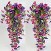 Patio al aire libre Flores artificiales Eucalipto Gloria de la mañana Flores de seda Hogar Boda Decoración de boda Colgante de pared Flor de ratán Enredadera