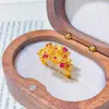 1. Anel Banhado a Ouro, Moda Vintage, Joias de Luxo Leve, Mesmo Estilo das Lojas de Ouro, Design de Ponta, Anel Ajustável, Latão com Banho de Ouro