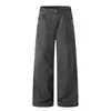 Jeans Vintage Lavado Estilo Punk Americano, Calças Longas Largas Soltas Masculinas Moda de Rua Americana, Calças de Corte Reto, Calças de Perna Larga