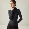 Nuevo suéter de punto fino 100% lana, ajuste ceñido, cuello alto, para mujer, color liso, manga larga, capa base, tejido, elegante, adecuado para ir al trabajo