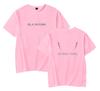 2025 Rosa Concierto Bornpink Park Caiying Lisa Mismo Estilo Corazón Verano Manga Corta Mujer Camiseta Corta