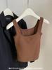 Agencia de Noticias Coreana 6617 Básico Lyocell Vestido de una pieza Copa Cuello cuadrado Chaleco calefactor para mujer Otoño e Invierno Base lijada Top cálido