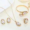 Conjunto de Pérolas de Formato Especial Tendência Transfronteiriça Europeia e Americana Mais Vendido Retrô Luxo Moda Temperamento Colar Brincos Anel Conjunto