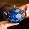 Tetera Cerámica Pequeña Danza de Flores y Mariposas del Fabricante para Uso Doméstico, Tetera Individual, Nuevo Modelo 2026, Separación de Té y Agua, Juego de Té de Alto Valor