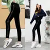 Novedad de Primavera Moda Leggings con Incrustaciones de Diamantes Ropa Exterior para Mujer Leggings Cálidos Forrados de Felpa Talla Grande Ajustados Pantalones hasta el Tobillo