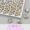 Pedras de Strass de Alta Qualidade K9 para Nail Art, Cor Champagne, Multifacetadas, Fundo Pontiagudo de Vidro, Formato Irregular Grande, Super Brilhantes, Diamantes de Imitação para Nail Art