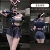 Sexy Dulce Picante Conejito Oficial de Policía JK Falda Plisada Conejita Uniforme de Juego de Rol Set