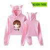 Sudadera de Ombligo Descubierto Periférico de Animación Clannad de la Familia de Tuanzi Sudadera de Otoño con Orejas de Gato Ropa Deportiva para Mujer