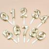 Novo Criativo Bolo de Aniversário Festa Feliz Aniversário Decoração Tridimensional Ouro Diamante Inserções de Vela Número Grande