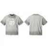 Jia Yiku 2026 Nueva Camiseta de Algodón Puro de Manga Corta Estilo Americano de Marca de Moda Falsa de Dos Piezas Camiseta Deportiva Personalizada con Inyección de Tinta para Hombre