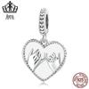 Avale Prata de Lei Original S925 Pedra Principal Coração Pingente Pulseira Coração Zircônia Opala Combinação de Contas Gotejamento de Óleo