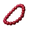 Pulseira de Cinábrio Mineral Cru com Contas Redondas Lapidadas, Círculo Único, Alto Teor de Areia Vermelha Dourada Roxa, Joia de Pulseira Unissex Presente para o Ano de Nascimento