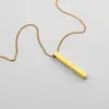 Collar con Colgante Cuboide Nuevo de Acero Inoxidable Transfronterizo Europeo y Americano, Acero de Titanio con Grabado Estilo Frío, Joyería para Hombres y Mujeres