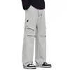 Pantalones casuales de otoño para hombre, pantalones cargo anchos de pierna recta holgada estilo paracaidista, pantalones deportivos cargo de marca modernos estilo americano para adolescentes