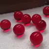 Cuentas de la Fortuna de Cristal Rojo Estilo Chino, Adornos de Vidrio para Tarro de Arroz de Latón, Bolas de Vidrio de Cristal Rojo, Adornos de Bola de Cristal Rojo