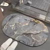 Alfombrilla de Piso de Barro Diatomeo Suave Mármol, Alfombrilla Absorbente, Alfombrilla Antideslizante para Baño, Alfombrilla para Piso de Baño, Alfombra de Baño de Secado Rápido