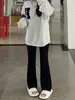 Jeans Bootcut Negros Talla Grande para Mujer Primavera Nuevo Chica Gordita mm Cintura Alta Elásticos Efecto Adelgazante Figura Tipo Pera Pantalones