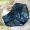 # 791 # Braguitas Estampadas Estilo Japonés con Malla de Encaje, Entrepierna Antibacteriana de Algodón Puro, Braguitas Triangulares de Cintura Media para Niñas, Antibacterianas y Transpirables