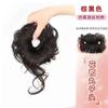 Pacote de cabelo feminino com peruca de cabeça esférica, elegante, fofo, natural, flor, barba de dragão, cabeça esférica, simulação de peruca de bola, anel de cabelo