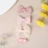 Nuevo Pasador de Pinza para el Cabello con Lazo Tejido de Cinta para Niños No Daña el Cabello Pinza de Lazo de Tela para Bebé Pinza Lateral de Princesa
