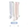 Meias Antimosquito Novas de Verão para Bebê, Meias Longas de Malha para Bebê, Meias Altas Coloridas Rosa para Meninas, Meias Antiderrapantes Acima do Joelho