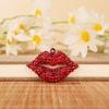 Llavero de Diamante Estilo Coreano Labio Rojo Creativo Sexy Labios Rojos Beso Colgante Moda para Mujer Colgante de Bolso de Metal