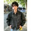 Chaqueta de motociclista estilo granero con remaches estilo americano transfronteriza para hombre, primavera y otoño, diseño de alta costura moderno, abrigo elegante y genial con cuello alto