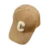Boné de Baseball Feminino Outono e Inverno Novo Veludo Cotelê Esportivo Letras C Popular na Internet Ao Ar Livre Mesmo Estilo Masculino Top Rígido Aba de Pato Chapéu
