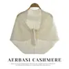 Novo cachecol de cashmere para outono e inverno, de alta contagem de fios, quente, tricotado, com design triangular vazado, cor sólida elegante, perfeito como xale de sobreposição
