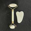 Embalagem Universal em Caixa Colorida Massageador Rolo de Jade Natural Conjunto de Placa Gua Sha de Jade Folha Gua Sha de Jade Phoenix Verde