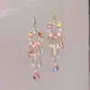 2026 Novos Brincos de Franja de Cristal Estilo Étnico Boêmio Brincos de Tarraxa Personalidade Exagerada Sensação de Luxo Ornamentos de Orelha para Mulheres